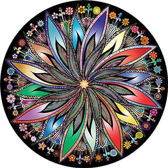 Bgraamienspuzzle-Blooming Flowers-1000 Pieces Creative Geometric Round Blue Board Colorful Mandala Jigsaw Puzzle Bgraamienspuzzle-Blooming Flowers-1000 Pieces Creative Geometric Round Blue Board Colorful Mandala Jigsaw Puzzle