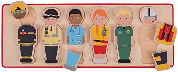 Bigjigs Toys People Who Help Us Puzzle (18 Pieces) - Emergency Services Jigsaw Wooden Puzzles Montessori Jigsaws Baby & Toddler Toy For 1 Year Old Girls & Boys Bigjigs Toys People Who Help Us Puzzle (18 Pieces) - Emergency Services Jigsaw Wooden Puzzles Montessori Jigsaws Baby & Toddler Toy For 1 Year Old Girls & Boys