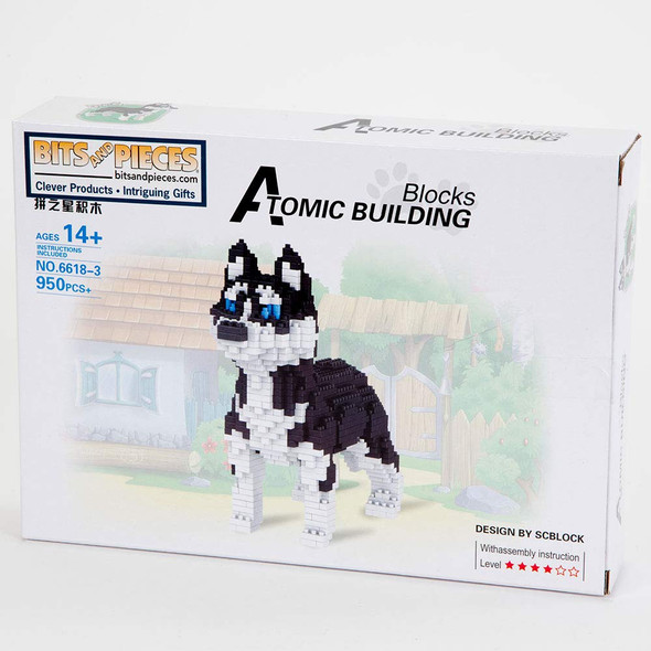 Bits And Pieces Bits And Pieces - Dog 3-D Block Puzzle - Dog Breed Building Blocks - Construction Model Set (Husky)