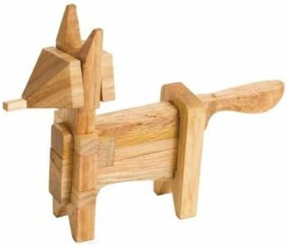 Chh 1" Wooden 3D Fox Animal Brain Teaser Puzzle Light Beige Chh 1" Wooden 3D Fox Animal Brain Teaser Puzzle Light Beige