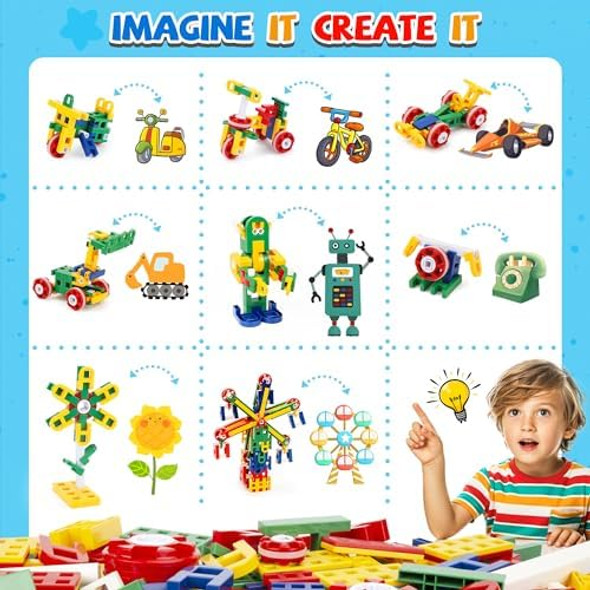 Cossy Stem Building Toys For Kids Construction Building Blocks Educational Toys For 3-5 4-8 5-7 6-8 Year Old Creative Games Engineering Stem Kits 208 Pcs Cossy Stem Building Toys For Kids Construction Building Blocks Educational Toys For 3-5 4-8 5-7 6-8 Year Old Creative Games Engineering Stem Kits 208 Pcs