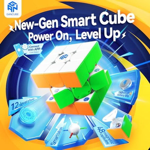 Cubershop Gan 356 I Carry E Smart Cube Magnetic Frosted Smart Gan Cube Flagship 3X3 Ai Supported Ball-Core Speed Cube Long Battery Life Cube Cubershop Gan 356 I Carry E Smart Cube Magnetic Frosted Smart Gan Cube Flagship 3X3 Ai Supported Ball-Core Speed Cube Long Battery Life Cube