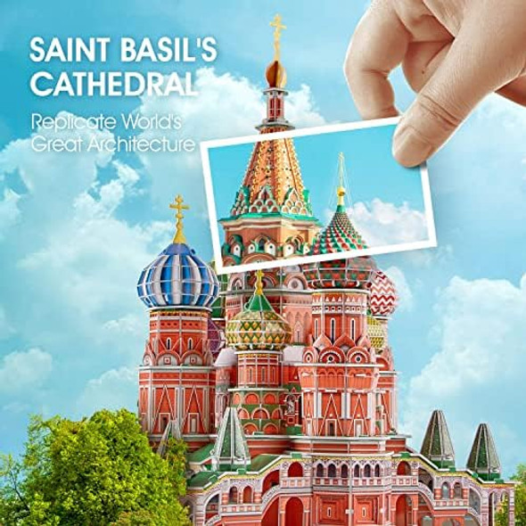 Cubicfun Led Russia Cathedral 3D Puzzles For Adults Kids St.Basil'S Cathedral Architecture Building Church Model Kits Toys For Teens 224 Pieces Cubicfun Led Russia Cathedral 3D Puzzles For Adults Kids St.Basil'S Cathedral Architecture Building Church Model Kits Toys For Teens 224 Pieces
