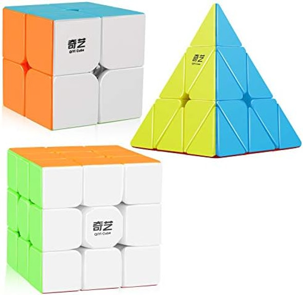 D-Fantixspeed Cube Set Qy Toys Cube 3 Pack Qidi S2 2X2 Warrior W 3X3 Qiming Pyramid Stickerless Speed Cubes Bundle Puzzle Toys D-Fantixspeed Cube Set Qy Toys Cube 3 Pack Qidi S2 2X2 Warrior W 3X3 Qiming Pyramid Stickerless Speed Cubes Bundle Puzzle Toys