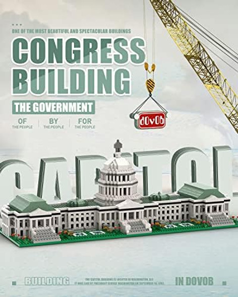 Dovob Micro Mini Blocks United States Capitol Building Set 2888 Pieces Bricks 3D Puzzle Collection Model Kit As For Adults Or Kids