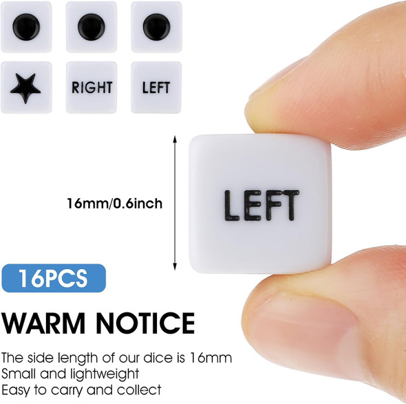 Dslsqd 16 Pcs Left Right And Center Dice 16Mm Standard Size 6 Sided Left And Right And Center Dice Game For Left Right Center Game Dice Games Accessorie Dslsqd 16 Pcs Left Right And Center Dice 16Mm Standard Size 6 Sided Left And Right And Center Dice Game For Left Right Center Game Dice Games Accessorie