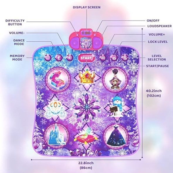 Eterfun Dance Mat Toys - 8-Button Frozen Toys for Girls Electronic Dance Pad with 5 Game Modes Touch Sensitive Kids Musical Mat Toy Christmas & Birthday for 3 4 5 6 7 8 9 10+ Years Old Girls(Purple)
B0FK1YCPFW Eterfun Dance Mat Toys - 8-Button Frozen Toys for Girls Electronic Dance Pad with 5 Game Modes Touch Sensitive Kids Musical Mat Toy Christmas & Birthday for 3 4 5 6 7 8 9 10+ Years Old Girls(Purple)
B0FK1YCPFW