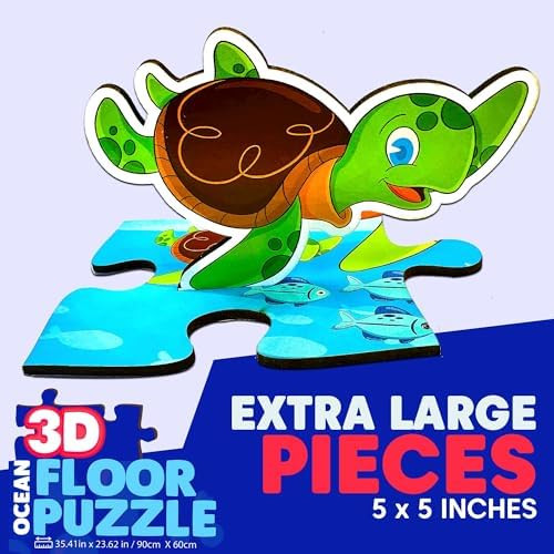 Fun Crafts International 48-Piece 3D Ocean Floor Puzzle – Large 35.4 x 23.6 Inch Underwater Jigsaw Puzzle for Kids & Adults Vibrant Marine Life Scene Educational & Interactive Ocean Adventure
B0FJ3XSZ43