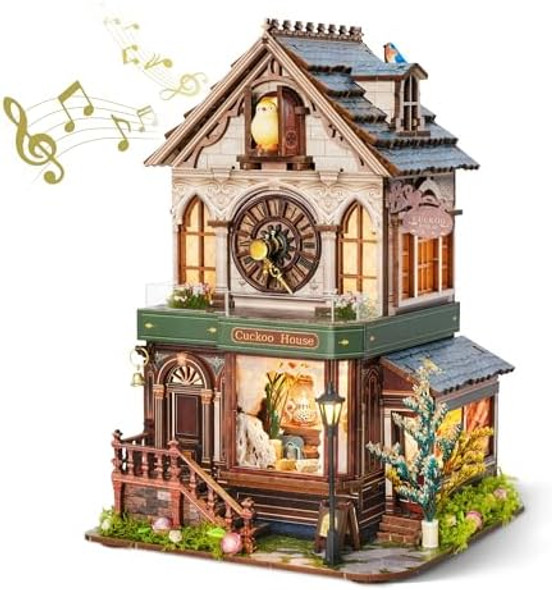 Funpola 3D Wooden Puzzle Miniature House with Cuckoo Sound DIY Mechanical Cuckoo Clock Model kit Home Décor for Display Unique Craft for Adults and Teens (Cuckoo House)
B0F9L1KPJF