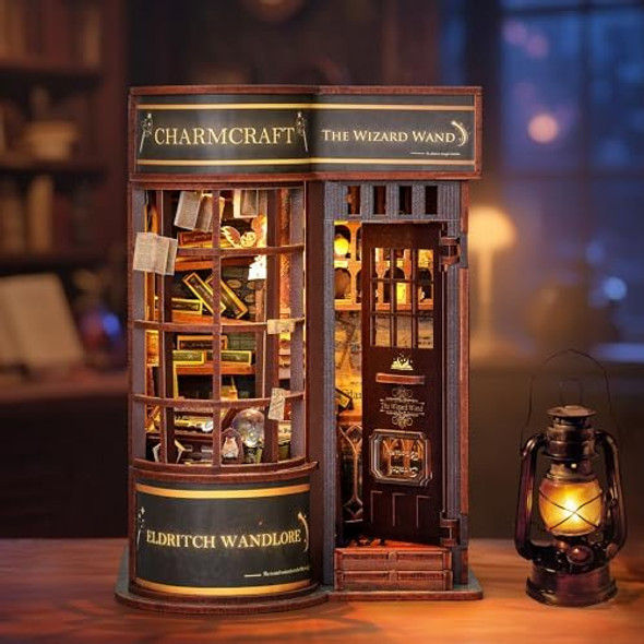 Funpola 3D Wood Puzzle Wizard Wand Book Nook Kit - DIY Miniature Bookshelf Insert with LED Light - Creative Home Decor for Display (Wizard Wand Shop)
B0F9L23QZD