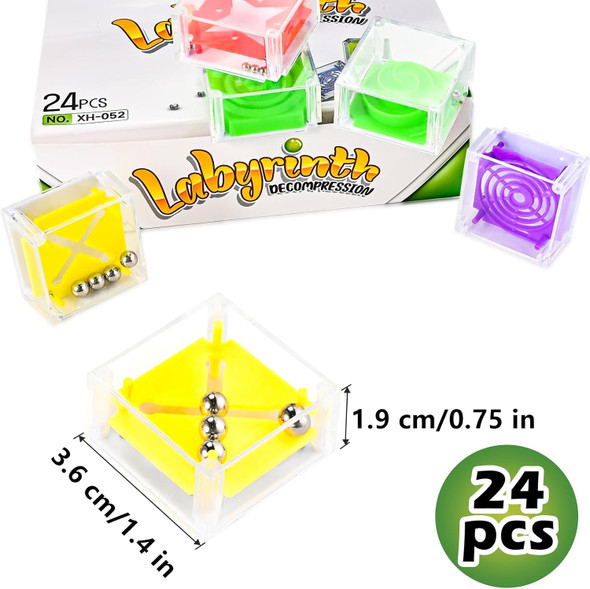 Goldge 24 Pcs Balance IQ Maze Game Toy Set - Mini 3D Brain Maze Puzzle Cubes in a Box. Fun Party Favor Games and Ideal Prizes for Kids and Adults (24 Pcs)
B0D87DRH5S