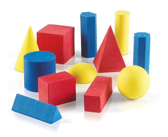 Hand2Mind Foam Geometric Solid Blocks Assorted Colors 3D Shapes (Set of 12)
B00S6C3WKE