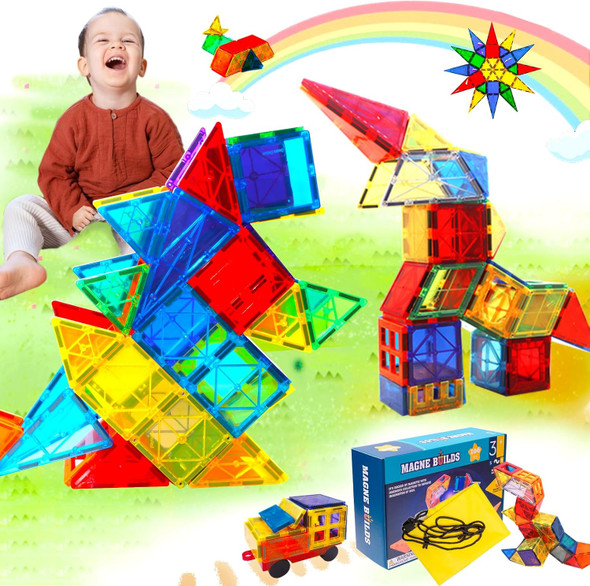 Has Happiness and Surprise 100 pcs Magnetic TilesDinosaurs Magnetic Tiles Building Blocks with Storage Drawing Bag3D Magnet Puzzles Toys for Preschool
B0CRQWXK5S