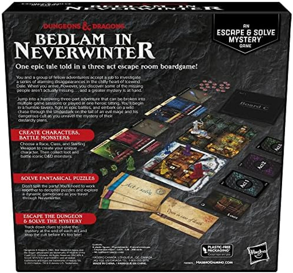 Hasbro Gaming Dungeons & Dragons: Bedlam in Neverwinter Board Game Escape Room Cooperative Strategy Games for Ages 12+ 2-6 Players 3 Acts Approx. 90 Mins Each ( Exclusive)
B0B5FLMBQ3