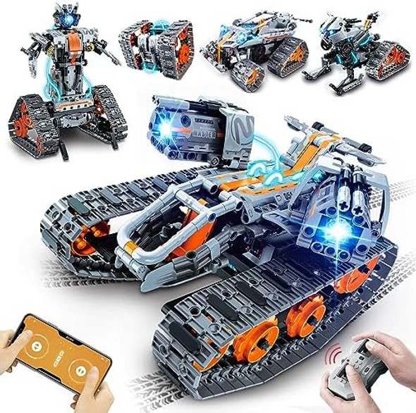 Hogokids 5 in 1 STEM Building Set with LED Light - APP & Remote Controlled Cars Building Toys Kit RC Robot Tank Sleigh Tracked Racer 604 PCS Toy s for Kids Boys Girls Ages 6 7 8 9 10 11 12+ Year
B0C9Q61RJ2