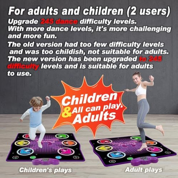Htasktexeh Dance mat Toys for Kids Ages 3-12 and Adults Electronic Dance Pad with Light-up 6-Button Connectable to Cell Phone Musical Dance Toys with 6 Game Modes Birthday for Kids
B0DTK6PMG8