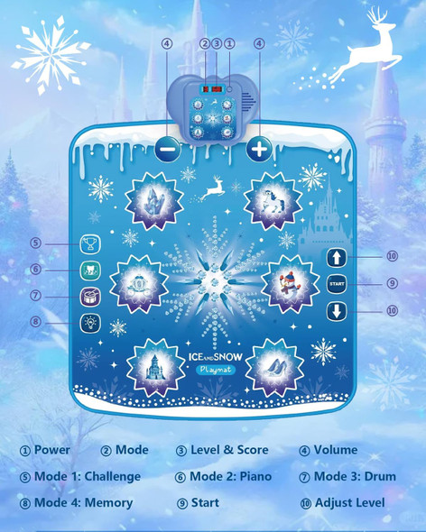 Humzo Frozen Toys Dance Mat for Girls – Bluetooth Light-Up Musical Floor Mat with 4 Game Modes Adjustable Volume for Girls Ages 3-12 Birthday & Christmas
B0FCXXMSWM