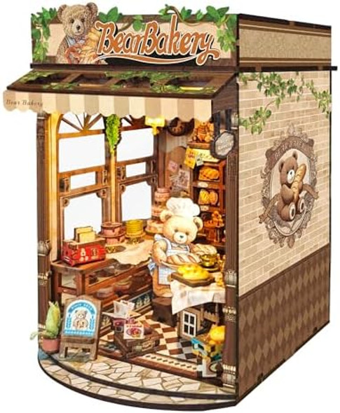 Iboheye Mini Book Nook KitDIY Miniature House kit3D Puzzle Dollhouse Bookshelf DecorStore Theme Booknook with LED Light Dust Covers for Adults Teens and Beginners- Bear Bakery(SQ-65)
B0FF995CVV
