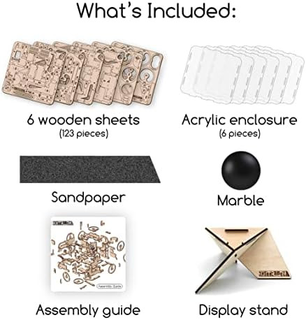 Intrism Mini - 3D Wooden Puzzle & Marble Maze for Teens & Adults Maze Puzzle - Building Kits for Adults Puzzle Box w/ 130 Pieces Made in USA
B09PYCM5NK