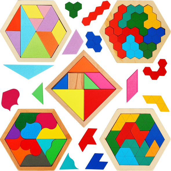 Jerify 5 Pack Wooden Tangram Puzzle for Kids Wooden Hexagon Puzzle Block Teaser Geometric Shapes Tangram Games for Jigsaw 3D Logic IQ Game (Geometry)
B0BLSKB7P8 Jerify 5 Pack Wooden Tangram Puzzle for Kids Wooden Hexagon Puzzle Block Teaser Geometric Shapes Tangram Games for Jigsaw 3D Logic IQ Game (Geometry)
B0BLSKB7P8