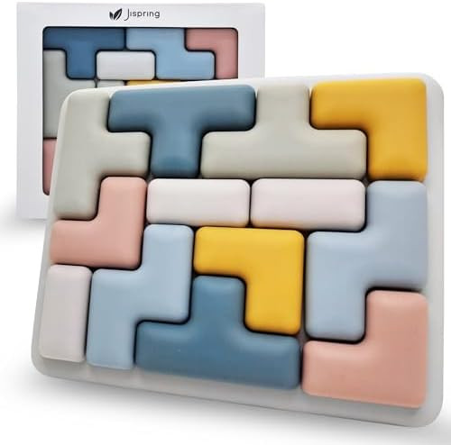 Jispring Silicone Tetris Puzzles with Templates Montessori STEM Educational Sensory Toy for Kids Intelligence Brain Teaser Block Jigsaw Puzzle 3D Russian Building Games
B0F4R9KQG2