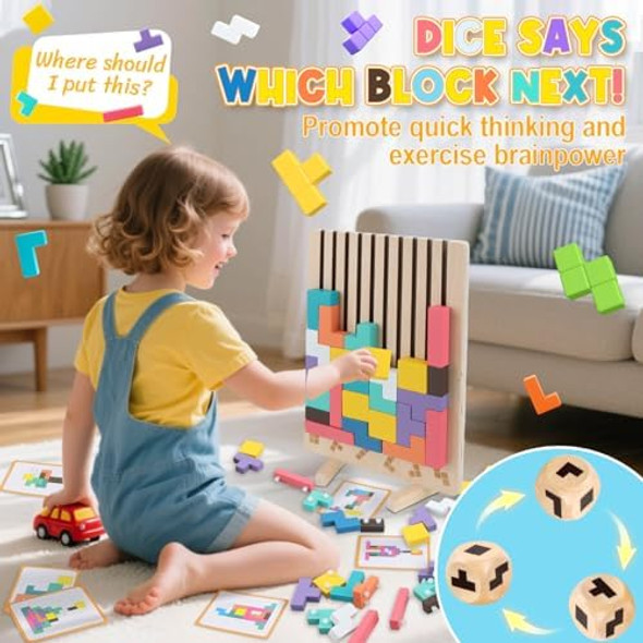 Joneg Games for 3+ Year Olds Kids- Wooden Stacking Puzzles Tetris - Brain Teasers 3D Russian Blocks Board - STEM Montessori Toys for Ages 3 4 5 6 7 10 - for Toddlers Classroom Travel
B0FFSP4JJG