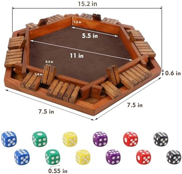 Juegoal Wooden Shut The Box Dice Game for 1-6 Players Tabletop Board Game with 12 Dice for Kids Adults Families Classics Travel Portable Classroom Home Party Pub Board Game Sets
B0CF28KQ2H