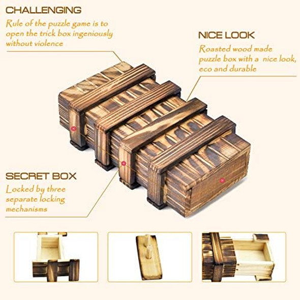Kailimeng Puzzle Box Secret Magic Box with 2 Compartments Drawers Coin Money Box - Brain Teaser Trick Box 3D Wooden Puzzle Box for Adults and Kids
B00MGIYWEO Kailimeng Puzzle Box Secret Magic Box with 2 Compartments Drawers Coin Money Box - Brain Teaser Trick Box 3D Wooden Puzzle Box for Adults and Kids
B00MGIYWEO