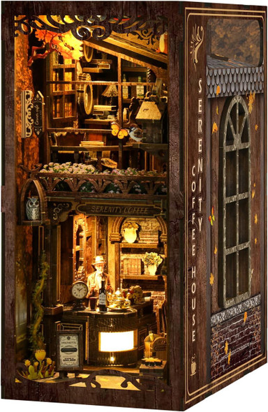Kesijie DIY Book Nook Kit 3D Wooden Puzzles for Adults Miniature Coffee House Kit Book Nook Bookshelf Insert Decor with LED Lights Craft Kits
B0DSNZFWD8