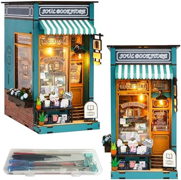 Koomeki Book Nook DIY Kit for Teens and Adults Miniature Booknook Dollhouse with LED 3D Wooden Bookshelf Decor Handmade Dioramas Bookend Craft s for Birthday Graduation Halloween (Soul Bookstore)
B0D228J9LG