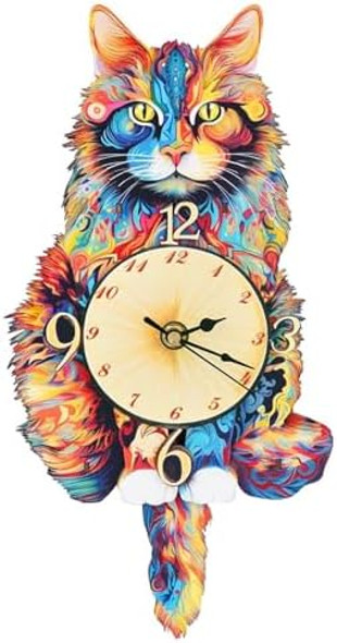 Kosmickiss 3D Wooden Puzzles for Adults Maine Cat Mechanical Model Kits DIY Wall Clock Puzzle s for Cat Lovers Home Decor Creative s for Men and Women Pendulum Wood Craft
B0F943BZWZ