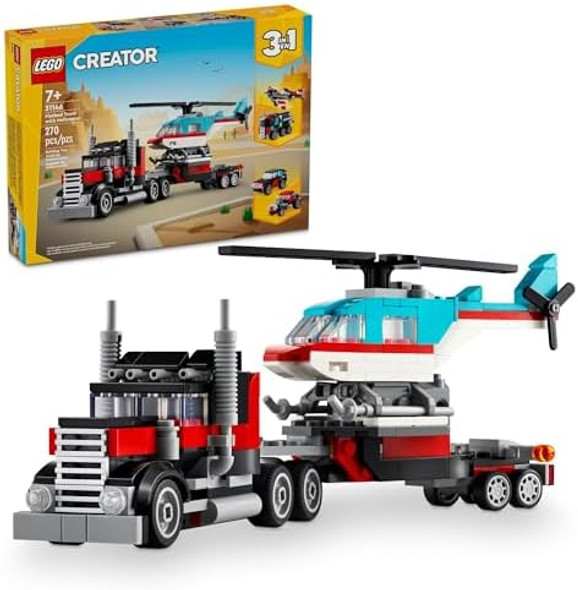 Lego Creator 3 in 1 Flatbed Truck with Helicopter Toy Transforms from Flatbed Truck Toy to Propeller Plane to Hot Rod and SUV Car Toys Idea for Boys and Girls Ages 7 Years Old and Up 31146
B0CGY4J7QT