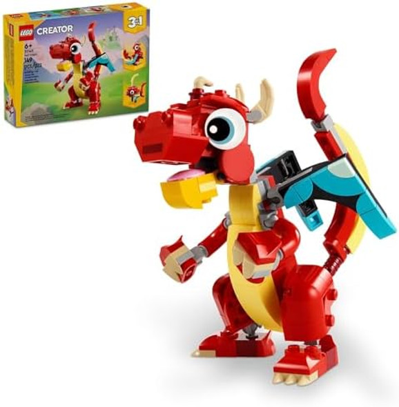 Lego Creator 3 in 1 Red Dragon Toy Transforms from Dragon Toy to Fish Toy to Phoenix Toy Idea for Boys and Girls Ages 6 and Up Animal Toy Set for Kids 31145
B0CGY9Q4ZW Lego Creator 3 in 1 Red Dragon Toy Transforms from Dragon Toy to Fish Toy to Phoenix Toy Idea for Boys and Girls Ages 6 and Up Animal Toy Set for Kids 31145
B0CGY9Q4ZW