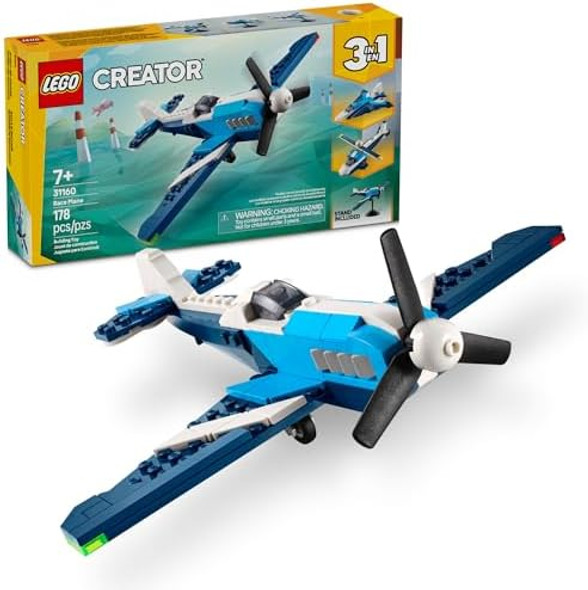 Lego Creator 3 in 1 Aircraft Race Plane Toy - Building Toy with 3 Building Options Airplane Fighter Jet or Helicopter - Idea for Kids Boys and Girls Ages 7+ - 31160
B0DJ1B7ZDQ