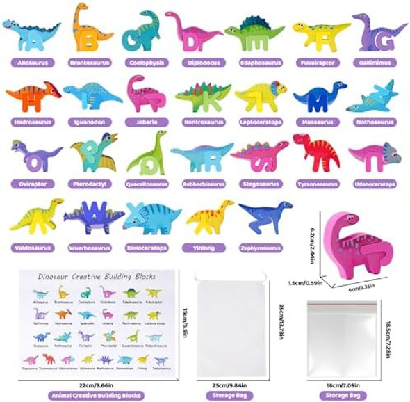 Melofaver Wooden Toddler Puzzles Montessori Learning Toys ABC Alphabet Puzzle for Kids Ages 3-5 Cute Dinosaur Shape Letters Matching Game Preschool Educational Toys for Girls Boys 3 4 5 Years Old
B0F8HGQQHS