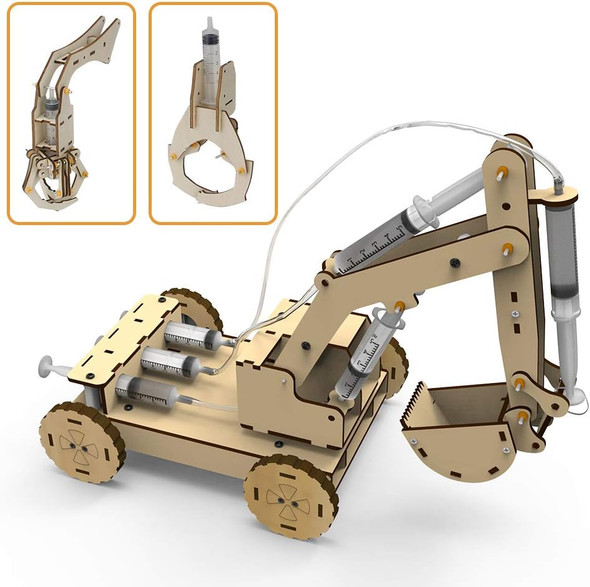 Mini Tudou Mini Tudou 3D Wooden Construction Excavator Vehicle Toys Set STEM Science Kit with Air Pressure System to Build A Wood Excavator Model Including 3 Replaceable Gripper & Digger for Kids Boys Girls
B088JZNHTB