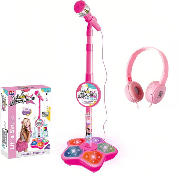Miss. Chen 7&7 Kids Karaoke Microphone with Adjustable StandStanding Mic for Portable Singing Retractable Headset for Music Sing-alongFlashing Stage Light Base for Aged 3-6 Boys Girls （Pink）
B0D9KP1WL1