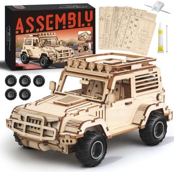 Mocburiku 3D Wooden Puzzle Off-Road Car for Adults Brain Teaser 3D Puzzles for Kids and Adults to Build 125pcs Wood Craft Pull Back Truck Cars Christmas Birthday for Teens Men Women
B0F4NMZVV7