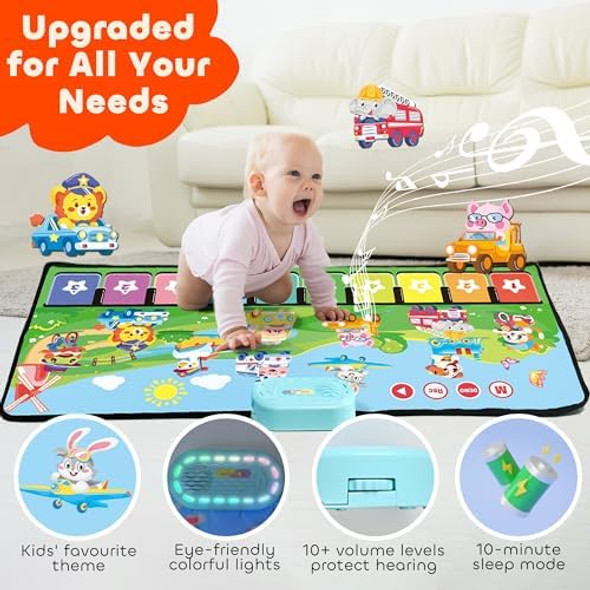Momuse MOMUSE Piano Music Mat with 80 Sounds Large Animal Car Touch Blanket Playmat Carpet Musical Toddlers Toys 1-3 Floor Keyboard Dance Sensory Educational Mat Boys Girls s for 1 2 3 4 5 Years Old
B0DDGRCH2C
