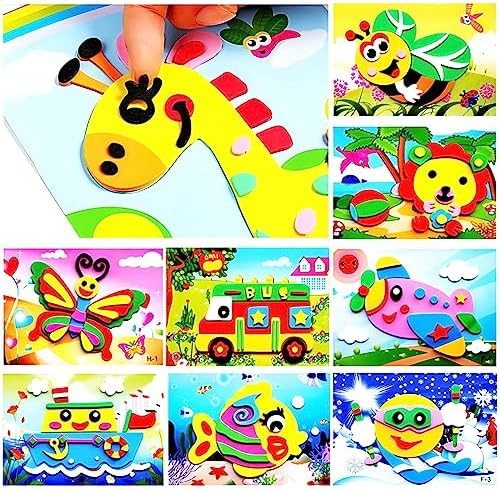 Motoeye 20pcs 3D EVA Foam Sticker Puzzle Game DIY Cartoon Animal Learning Education Toys for Toddler Kids Art Craft Kits (kidslove A)
B07Z7PSS32