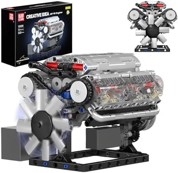 Mould King Visible V-8 Engine Building Blocks V8 Motor Model Building Toys V8 Combustion Engine Building Sets Creative STEM Toys Engine Building Kit for Adults Kids 14+(535PCS)
B0CYBXHHV4