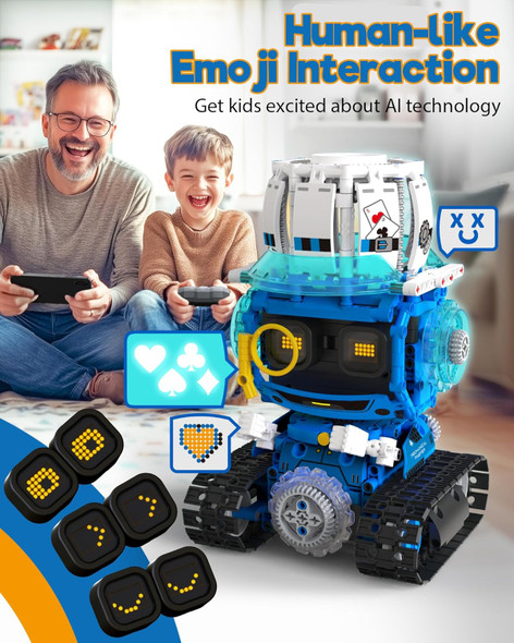 Opmind 5in1 STEM AI Robot Toys Building Set 478Pcs APP & Remote Control Engineering Erector Blocks for Kids Age 6-8 Coding Interactive Educational Christmas Birthday for 10-12 Year Boys & Girls
B0DJS5673R