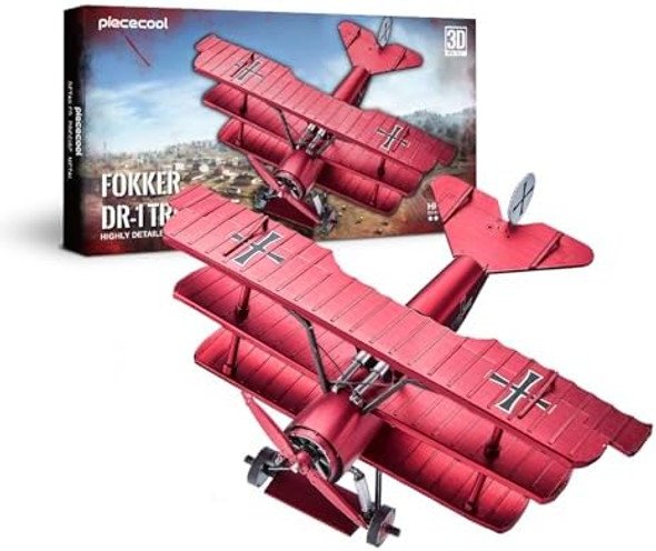 Piececool 3D Metal Puzzles for Adults Fokker Dr-1 Triplane Metal Model Kit Military Plane Model Kits to Build DIY Hobbies Home Decoration Best s
B0F4K2TDVV