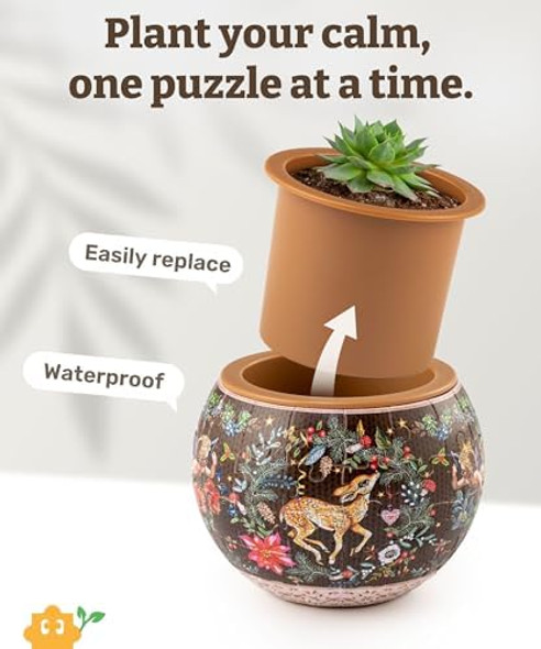 Piecerelax 3D Puzzle Planter 80 Pieces - Deer Carol Home Decor Flower Pots for Indoor Cactus Succulents Pots [K1130]
B0F5H6LPSL