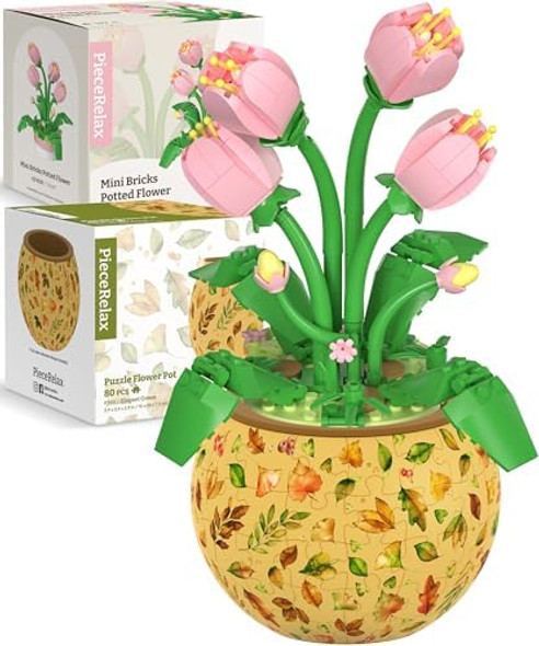 Piecerelax Puzzle Planter and Flower Decoration Building Set - Singing Birds and Flowers with Lotus (3D Puzzle Planter with Flower Bouquet Building Decoration Set) [K1105+KZ1030]
B0D8ZF61KV