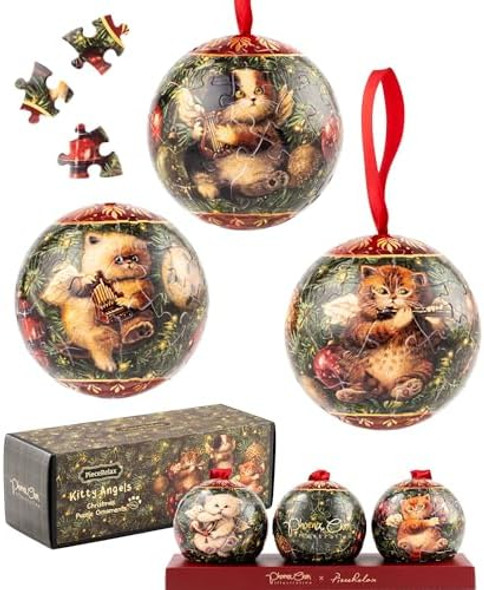 Piecerelax 3D Puzzle Ball 6-inch 240 Pieces - Christmas Puzzle Ornaments - Phoenix Chan - Kitty Angels Unique & Home Décor with Curved Plastic Puzzle Pieces [A3956]
B0F5H778N7