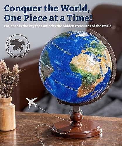 Pintoo 3-D Puzzle Globe Legendary Small 6" Earth Globe Decor with 240 Curved & Translucent Puzzle Pieces - Globes of The World for Unisex Adults Explorers Business Home Decoration [A3752]
B09X169D22
