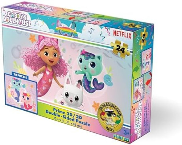 Prime 3D Universal Gabby's Dollhouse 24 Piece 3D/2D Double-Sided Jigsaw Puzzle for Kids Finished Size 12" x 9" Challenging & Fun for Kids & Families Immersive 3D Lenticular Effect
B0D991P539