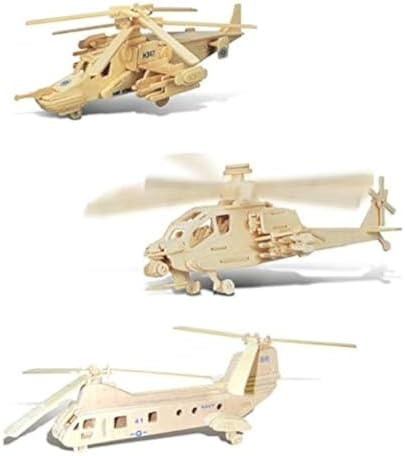 Puzzled Bundle of Air-Force Choppers: Apache Black Shark Sea Knight Wooden 3D Puzzles Construction Kits Educational DIY Helicopters Assemble Models Wood Craft Hobby to Build & Paint - 3 Pack
B08F9SBCFT