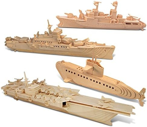 Puzzled Bundle of Submarine Destroyer Battleship & Aircraft Carrier Wooden 3D Puzzles Construction Kits Educational DIY Naval Ships Toys Assemble Models Unfinished Wood Craft Hobby Puzzles - 4 Pack
B00VVKXJOC